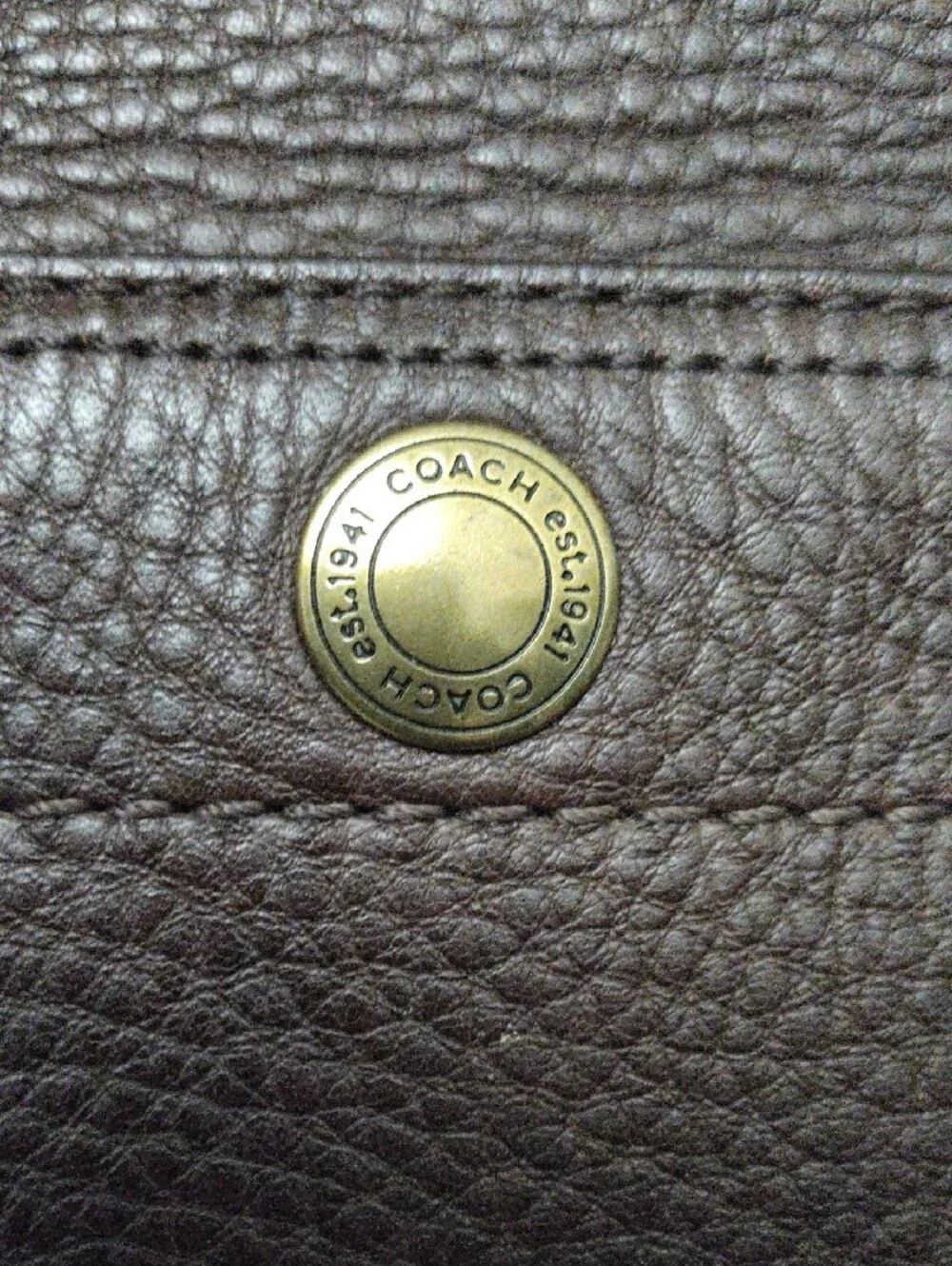 Coach Brown Pebbled Leather Shoulder Bag #10947